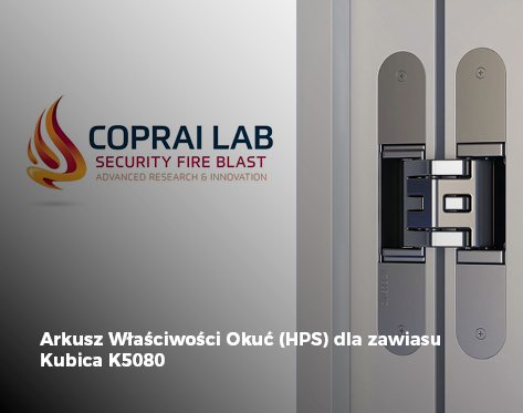 Arkusz Właściwości Okuć (HPS) dla zawiasu Kubica K5080