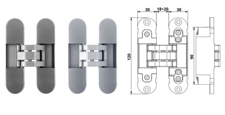 Nowe modele zawiasów wpuszczanych do drzwi drewnianych INVISACTA