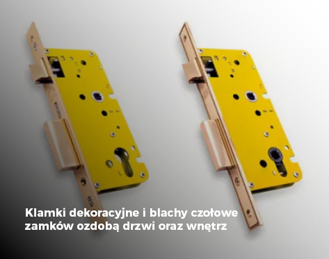 Klamki dekoracyjne i blachy czołowe zamków ozdobą drzwi oraz wnę