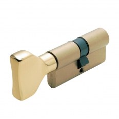 WKŁADKA BĘBENKOWA F5 DWUSTRONNA SYSTEMOWA Z GAŁKĄ 30x30, MOSIĄDZ NATURALNY