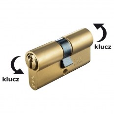 WKŁADKA BĘBENKOWA F5 DWUSTRONNA ZE SPRZĘGŁEM BEZPIECZNYM 30x35, 3 KLUCZE, MOSIĄDZ NATURALNY