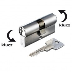 WKŁADKA BĘBENKOWA F6 EXTRA DWUSTRONNA ZE SPRZĘGŁEM BEZPIECZNYM 30x30, 5 KLUCZY, KARTA KODOWA, NIKLOWANA MATOWA