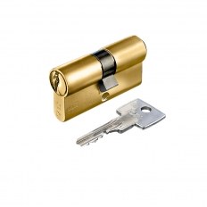 WKŁADKA BĘBENKOWA F6 EXTRA DWUSTRONNA 35x35, 3 KLUCZE, MOSIĄDZ MATOWY