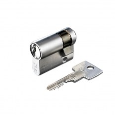 WKŁADKA BĘBENKOWA F6 EXTRA JEDNOSTRONNA 30x10, 3 KLUCZE, NIKLOWANA MATOWA