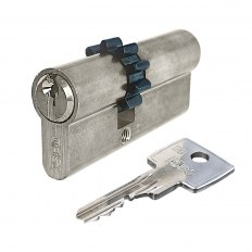 WKŁADKA BĘBENKOWA F6 EXTRA DWUSTRONNA Z ZĘBATKĄ 30x40, 3 KLUCZE, NIKLOWANA MATOWA