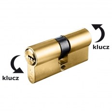 WKŁADKA BĘBENKOWA R6 EXTRA DWUSTRONNA SYSTEMOWA ZE SPRZĘGŁEM BEZPIECZNYM 30x40, MOSIĄDZ MATOWY