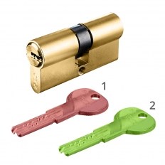 WKŁADKA BĘBENKOWA R6 EXTRA DWUSTRONNA Z REKOMBINACJĄ 35x45, BEZ KLUCZY, MOSIĄDZ MATOWY