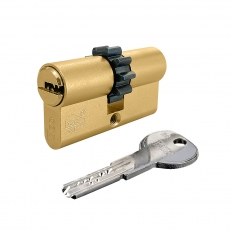 WKŁADKA BĘBENKOWA R6 EXTRA DWUSTRONNA Z ZĘBATKĄ 30x35, 5 KLUCZY, MOSIĄDZ MATOWY