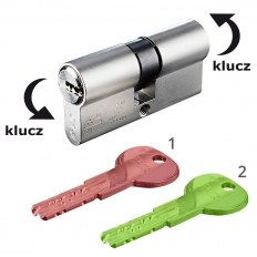 WKŁADKA BĘBENKOWA R7 EXTRA DWUSTRONNA SYSTEMOWA ZE SPRZĘGŁEM BEZPIECZNYM I Z REKOMBINACJĄ 30x45, NIKLOWANA MATOWA