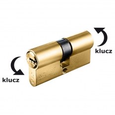 WKŁADKA BĘBENKOWA R7 EXTRA DWUSTRONNA SYSTEMOWA ZE SPRZĘGŁEM BEZPIECZNYM 30x30, MOSIĄDZ MATOWY