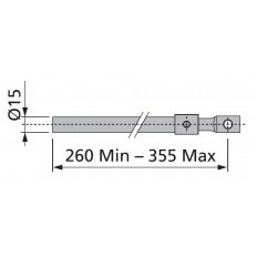 PRĘTY DŁUGOŚĆ 260-355mm DO RYGLI IS-0000001220000