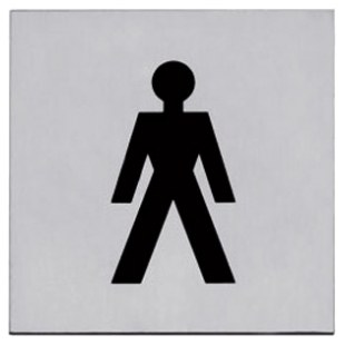 PIKTOGRAM KWADRATOWY "TOALETA MĘSKA" 76mm STAL NIERDZEWNA