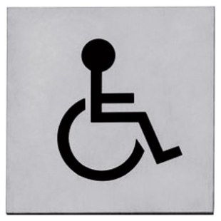 PIKTOGRAM KWADRATOWY "TOALETA INWALIDA" 76mm STAL NIERDZEWNA