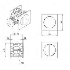 ZAMEK HOOKY ZERO OKRĄGŁY Z BLOKADĄ WC BRĄZOWIONY BŁYSZCZĄCY [GRUBOŚĆ DRZWI 38-48 mm]
