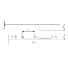 BLACHA ZACZEPOWA DO IS-7911/7991 220x24x3mm, LEWA, STAL NIERDZEWNA BLACHA ZACZEPOWA DO IS-7911/7991 220x24x3mm, LEWA, STAL NIERDZEWNA