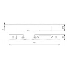 BLACHA ZACZEPOWA DO IS-7911/7991 220x24x6mm, LEWA, STAL NIERDZEWNA BLACHA ZACZEPOWA DO IS-7911/7991 220x24x6mm, LEWA, STAL NIERDZEWNA