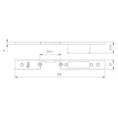 BLACHA ZACZEPOWA DO IS-7911/7991 220x24x6mm, PRAWA, STAL NIERDZEWNA BLACHA ZACZEPOWA DO IS-7911/7991 220x24x6mm, PRAWA, STAL NIERDZEWNA