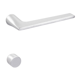 KLAMKA NUDA LIEVE [GRUBOŚĆ DRZWI 40-60mm, OTWÓR MAX. fi 24mm] + BLOKADA WC PUNTO, CHROMOWANA MATOWA