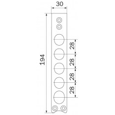 BLACHA ZACZEPOWA 194x30mm DO X1R, CHROMOWANA BLACHA ZACZEPOWA 194x30mm DO X1R, CHROMOWANA