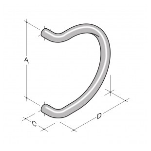 UCHWYT DRZWIOWY 30/230mm NYLON SZARY