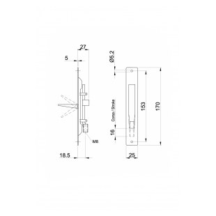 ZASUWA CZOŁOWA 147x16mm GALWANIZOWANA NA BIAŁO