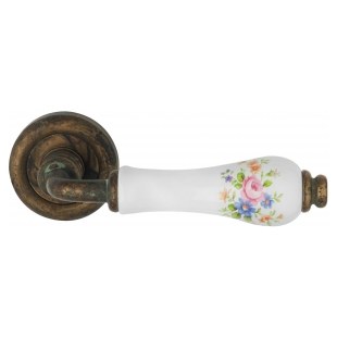 KLAMKA DALIA PORCELLANA FIORE ROSA SZYLD OKRĄGŁY 103 AN [Z EKSPOZYCJI]