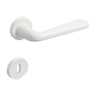 KLAMKA DRZWIOWA SNAPP + SZYLD KL [GRUBOŚĆ DRZWI 35-46mm] BIAŁA