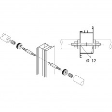 ZESTAW MOCUJĄCY DWUSTRONNY (DO DREWNA) śr.35mm NYLON SZARY ZESTAW MOCUJĄCY DWUSTRONNY (DO DREWNA) śr.35mm NYLON SZARY