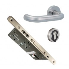 ZAMEK ULOCK NOVUS BATTERY COMFORT WB 72/55, 235x20x3 mm, DIN-L ZEWNĘTRZNE, STAL NIERDZEWNA [Z KLAMKĄ PAULA GK 4 TOP SPEED, GD=39-47mm, STAL NIERDZEWNA]