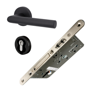 ZAMEK ULOCK NOVUS BATTERY COMFORT WB 72/55, 235x20x3 mm, DIN-R ZEWNĘTRZNA, STAL NIERDZEWNA [Z KLAMKĄ RONNY GK 4 TOP SPEED, GD=39-47mm, LAKIEROWANY NA CZARNO]