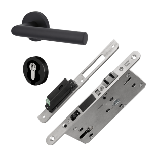 ZAMEK ULOCK NOVUS INDUCTIVE COMFORT WB 72/55, 235x20x3 mm, DIN-R ZEWNĘTRZNY, STAL NIERDZEWNA [Z KLAMKĄ RONNY GK 4 TOP SPEED, GD=39-47mm, LAKIEROWANA NA CZARNO]