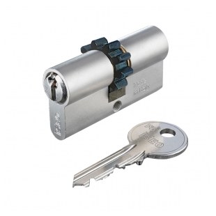 WKŁADKA BĘBENKOWA F5 DWUSTRONNA Z ZĘBATKĄ 30x30, 3 KLUCZE, NIKLOWANA MATOWA