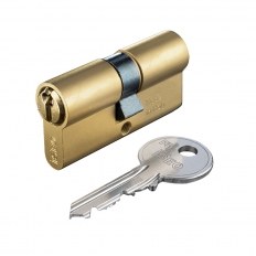 WKŁADKA BĘBENKOWA F5 DWUSTRONNA 30x70, 3 KLUCZE, MOSIĄDZ NATURALNY