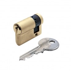 WKŁADKA BĘBENKOWA F5 JEDNOSTRONNA 50x10, 3 KLUCZE, MOSIĄDZ NATURALNY