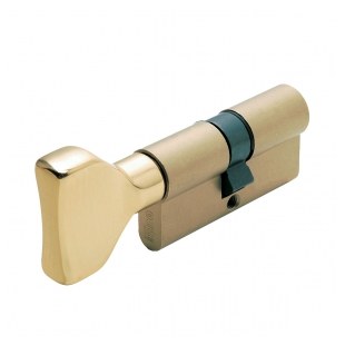 WKŁADKA BĘBENKOWA F5 DWUSTRONNA SYSTEMOWA Z GAŁKĄ 60x45, MOSIĄDZ NATURALNY