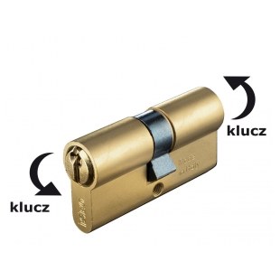 WKŁADKA BĘBENKOWA F5 DWUSTRONNA SYSTEMOWA ZE SPRZĘGŁEM BEZPIECZNYM 30x50, MOSIĄDZ NATURALNY