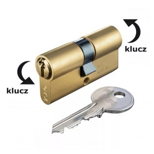 WKŁADKA BĘBENKOWA F5 DWUSTRONNA ZE SPRZĘGŁEM BEZPIECZNYM 35x40, 3 KLUCZE, MOSIĄDZ NATURALNY