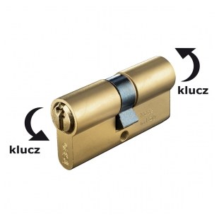 WKŁADKA BĘBENKOWA F5 DWUSTRONNA ZE SPRZĘGŁEM BEZPIECZNYM 45x50, 3 KLUCZE, MOSIĄDZ NATURALNY