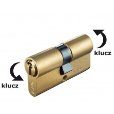 WKŁADKA BĘBENKOWA F5 DWUSTRONNA SYSTEMOWA ZE SPRZĘGŁEM BEZPIECZNYM 45x55, MOSIĄDZ NATURALNY