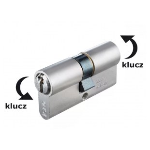 WKŁADKA BĘBENKOWA F5 DWUSTRONNA SYSTEMOWA ZE SPRZĘGŁEM BEZPIECZNYM 45x60, NIKLOWANA MATOWA