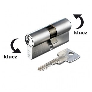 WKŁADKA BĘBENKOWA F6 EXTRA DWUSTRONNA ZE SPRZĘGŁEM BEZPIECZNYM 30x30, 5 KLUCZY, KARTA KODOWA, NIKLOWANA MATOWA