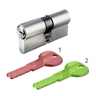 WKŁADKA BĘBENKOWA R7 EXTRA DWUSTRONNA Z REKOMBINACJĄ 35x50, BEZ KLUCZY, NIKLOWANA MATOWA