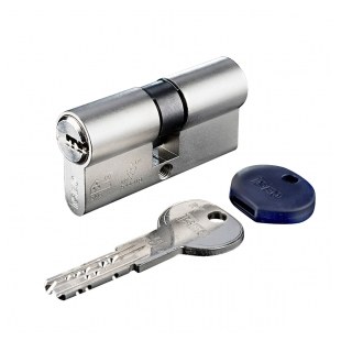 WKŁADKA BĘBENKOWA R7 EXTRA DWUSTRONNA 35x75, 5 KLUCZY, NIKLOWANA MATOWA