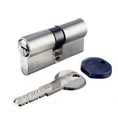 WKŁADKA BĘBENKOWA R7 EXTRA DWUSTRONNA 45x45, 5 KLUCZY, NIKLOWANA MATOWA