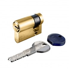 WKŁADKA BĘBENKOWA R7 EXTRA JEDNOSTRONNA 50x10, 5 KLUCZY, MOSIĄDZ MATOWY