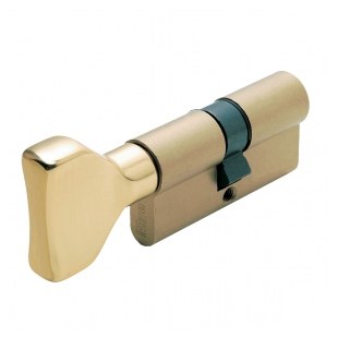 WKŁADKA BĘBENKOWA R7 EXTRA DWUSTRONNA SYSTEMOWA Z GAŁKĄ 40x50, MOSIĄDZ MATOWY