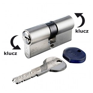 WKŁADKA BĘBENKOWA R7 EXTRA DWUSTRONNA ZE SPRZĘGŁEM BEZPIECZNYM 30x35, 5 KLUCZY, NIKLOWANA MATOWA