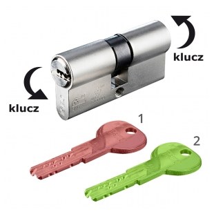 WKŁADKA BĘBENKOWA R7 EXTRA DWUSTRONNA SYSTEMOWA ZE SPRZĘGŁEM BEZPIECZNYM I Z REKOMBINACJĄ 30x45, NIKLOWANA MATOWA