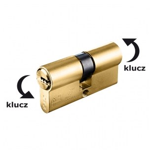 WKŁADKA BĘBENKOWA R7 EXTRA DWUSTRONNA SYSTEMOWA ZE SPRZĘGŁEM BEZPIECZNYM 45x50, MOSIĄDZ MATOWY