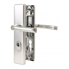 KLAMKA JUNO 72WB Z ZABEZPIECZENIEM (ZA) SREBRNA (F1) [GD 85-95mm]